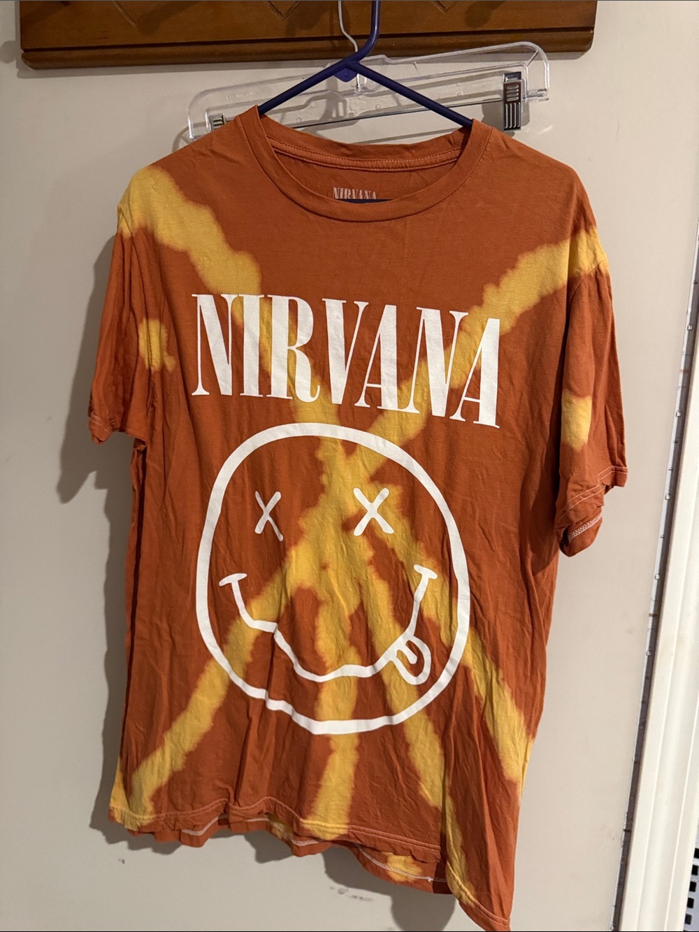 NIRVANA Orange and Yellow Tie-Dye Short Sleeve Tee